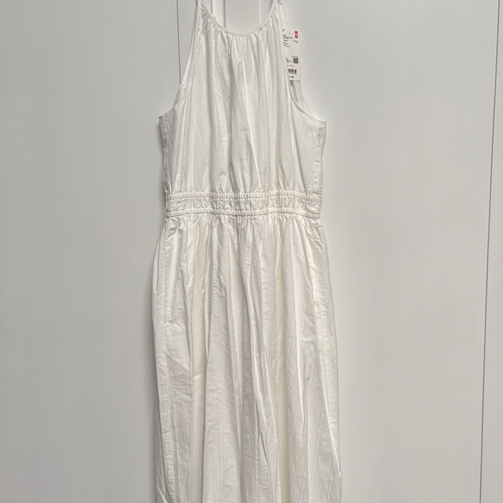 Uniqlo White Halter Neck Sleeveless Dress